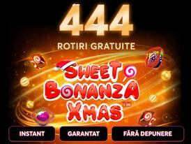 In decembrie ai 444 rotiri gratuite fara depunere la Sweet Bonanza Xmas